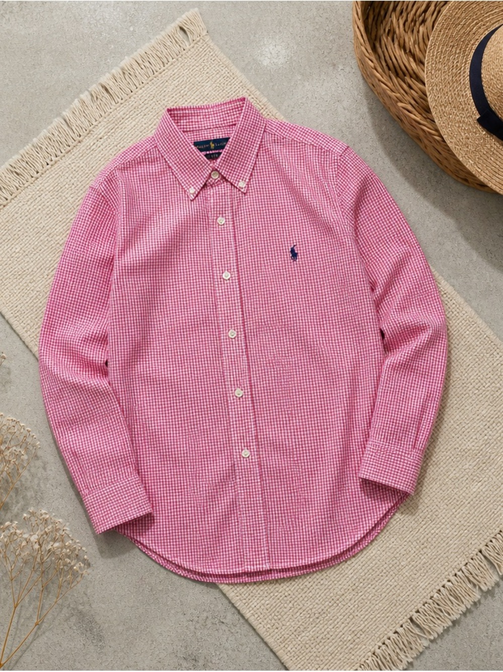 Polo by Ralph Lauren Pink Micro-Gingham Button-Down Shirt - Picture 2 of 3